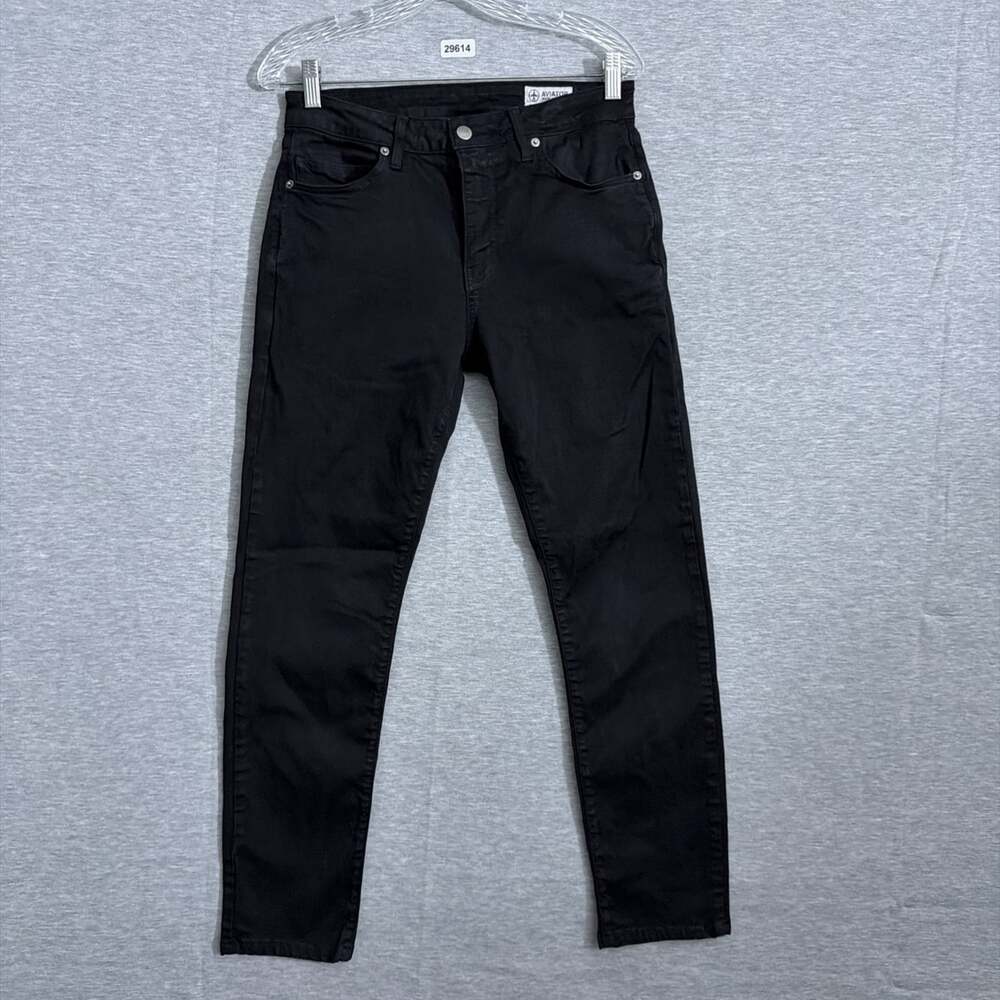 AVIATOR Jeans Men's Size 31 Jet Black Stretch Denim Slim Fit Jeans